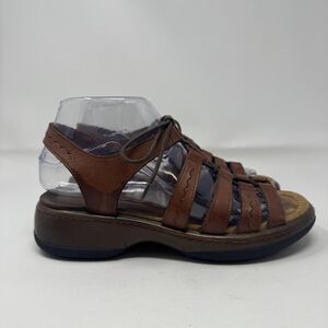 Dansko‎ Leather Sandals Womens Size 37 Brown Lace Up Comfort Shoes Portugal